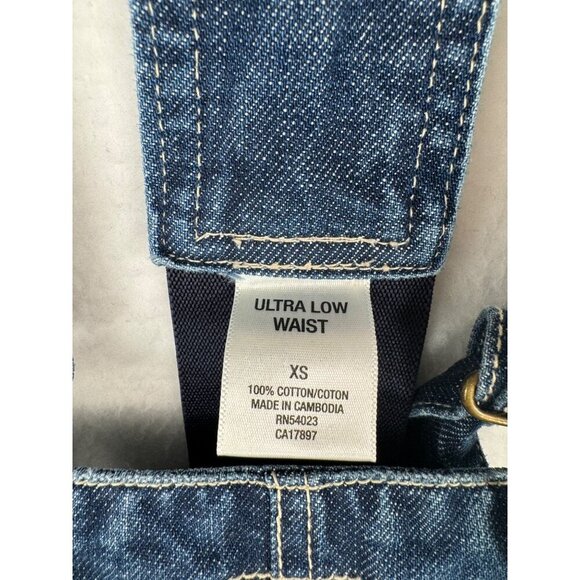 VTG Old Navy low rise Straight leg carpenter denim overall Y2K sz XS - Picture 7 of 7